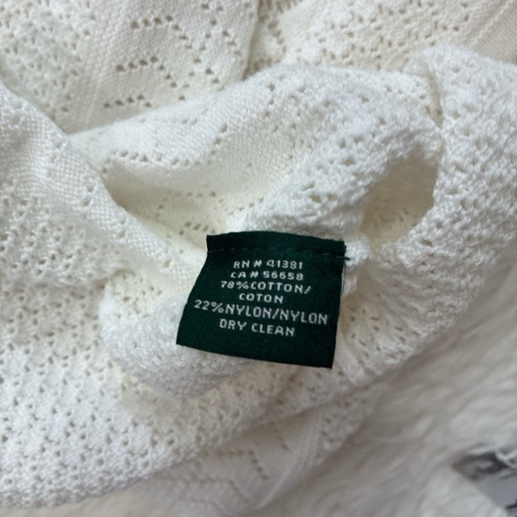 Lauren Ralph Lauren White sleeveless knit sweater ALine Knit dress Petite Medium - Picture 6 of 6